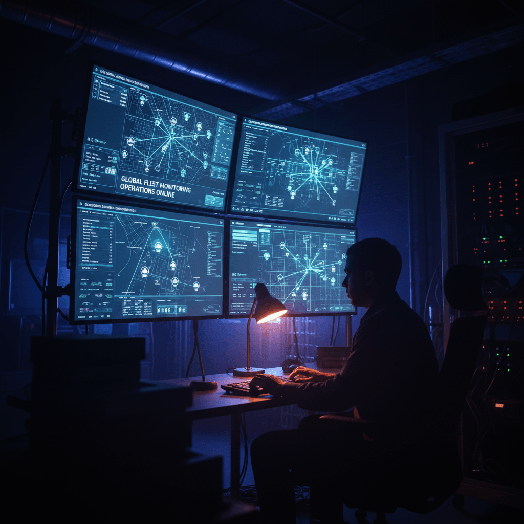 Operations control room monitoring autonomous fleet in real-time